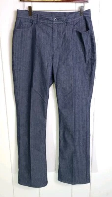 Pantalón de mezclilla Classiques Entier 5 bolsillos a rayas corte bota talla pequeña 12P        Foto 1 de 4