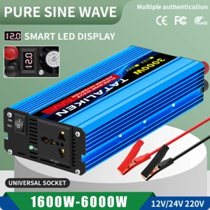 Pure Sine Wave 2200W 3000W Car Power Inverter DC 12V to AC 220V 50HZ - Picture 1 of 22