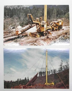 Vintage OLD GROWTH LOGGING POSTCARD YARDER LOADER WASHINGTON IRON WORKS Lot Of 2 - Picture 1 of 7
