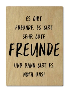 LUXECARDS POSTKARTE aus Holz ES GIBT FREUNDE UND ES GIBT UNS Freundschaft - Bild 1 von 2