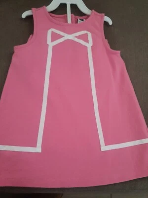 Vestido Janie And Jack Rosa Sin Mangas Niñas Talla 18 24 M Blanco Cinta Lazo Borde Foto 1 de 4