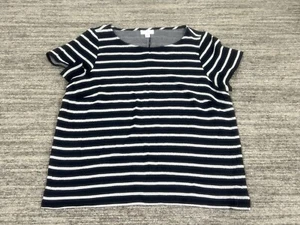 Camisa a Rayas Jill Top Mujer Pequeña Azul 100% Algodón Manga Corta Pullover - Imagen 1 de 9