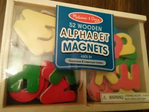 SEALED Melissa & Doug Magnetic Wooden Alphabet 52 Magnetic Letters - Picture 1 of 2