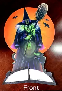 1984 The Beistle Co. Die Cut Witch/Cat/Bats on Honeycomb Stand - 12.5" Tall - Picture 1 of 8