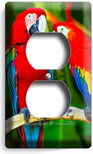 TROPICAL MACAW PARROTS JUNGLE LOVE BIRDS OUTLET WALL PLATE COVER HOME ROOM DECOR - Picture 1 of 1
