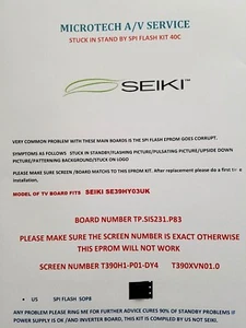 SEIKI SE39HY03UK TP.SIS231.P83 T390XVN01.0 KLEBT AM LOGO EPROM REPARATURSATZ - Bild 1 von 5