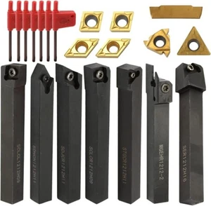 Tornio Carburo Utensile per Tornitura, Inserto Di Carburo, 21 Pezzi, Con Chiavi - Foto 1 di 8