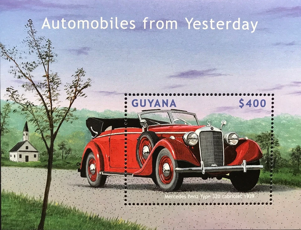 GUYANA MERCEDES BENZ CABRIOLET S/S 2000 MNH TIPO 320 1939 SELLOS COCHES VINTAGE 1 Foto 1 de 1