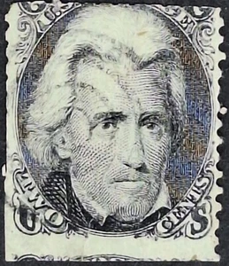 1863 US Stamp #73 Two Cent Black Jackson Used - Picture 1 of 2