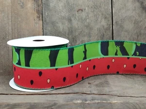 Schleifenband Dekoration Band Melone Motiv B 6,3 cm breit - 1 Rolle 9m - Bild 1 von 1