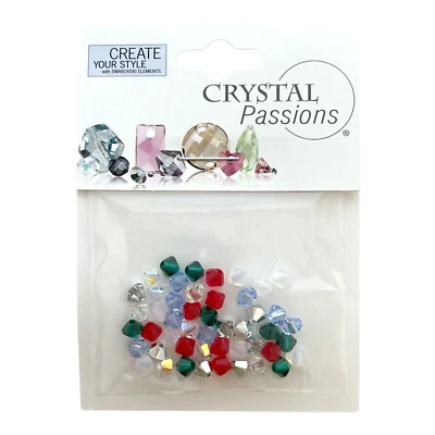 48 cuentas bicónicas facetadas de cristal surtidas mezcla navideña pequeñas 4 mm Xilion 5328 Foto 1 de 3