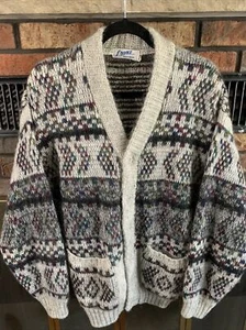 Vintage France Fashioners Mens Mohair Knit Cardigan Button Up Sweater Size 38 - Picture 1 of 3