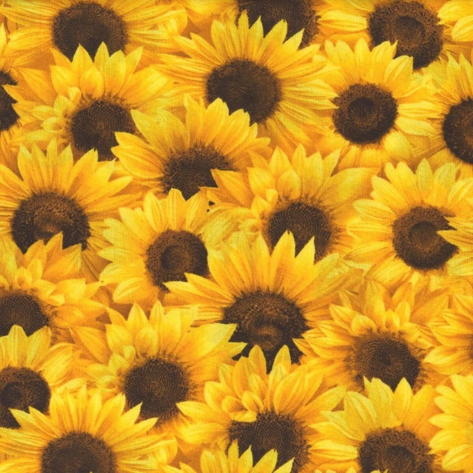 Timeless Treasures Sunset amarillo girasoles embalados 100 % tela de algodón por yarda Foto 1 de 1