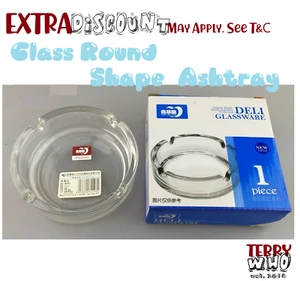 Round Shape Glass Ashtray Thick Vintage Best Gift Idea Home Decorative - Picture 1 of 3