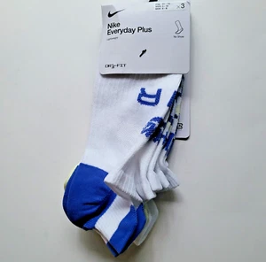 Nike Dri-Fit Everyday Plus 3-pair No-Show socks 3pk sport Socks Size M White - Picture 1 of 4