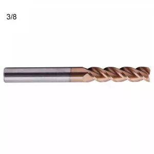 3 Flute Carbide 3/8"x1-1/2"x3-1/2" End Mill 45° Helix For Aluminum - ZRN Coated - Picture 1 of 2