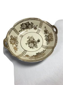 Nippon Japanese Gold Moriage Bowl Ruffled Floral Porcelain Hand Painted (JW) - Picture 1 of 11