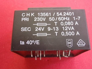 PRINT-TRAFO 24V~ 500mA  ABMESSUNGEN ca. 56x46x40mm TRANSFORMATOR   24781 - Picture 1 of 1