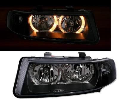 Angel Eyes Scheinwerfer Set für Seat Leon Toledo 1M 99- H7 links rechts Schwarz - Bild 1 von 4