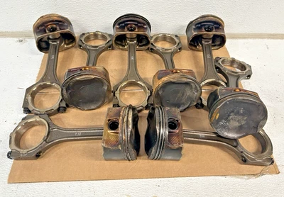 2009-2017 Toyota Tundra 5.7L Flex Fuel piston w connecting rod set rods 3URFBE - Image 1 of 4