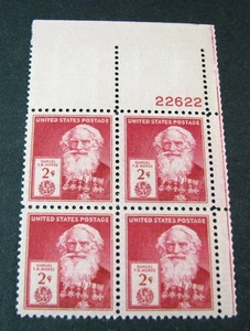 US Plate Block Stamps Scott# 890 Samuel Morse MNH 1940 H340 - Picture 1 of 1