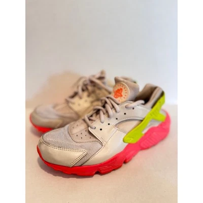 Nike Air Huarache Run женские 8,5 серые розовые неоновые желтые - Изображение 1 из 4