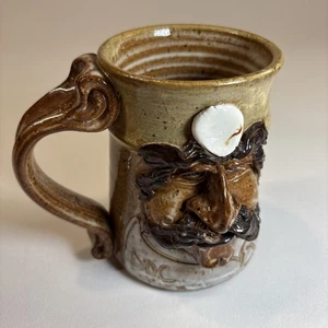 Taza vintage John Coiner cerámica artesanal gres cara doctor años 80 "DOC" - Imagen 1 de 7