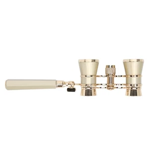 (Gold)Opera Glasses Binoculars With Handle 3X25 Metal Theater BA - Picture 1 of 24