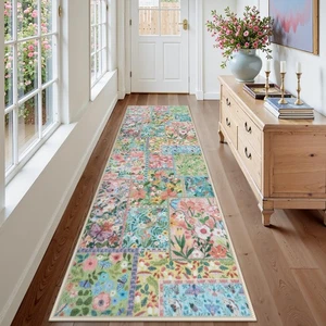 Boho Tappeto Runner per Corridoio, 2,5x8 Tappeti Rosa per Camera da Letto Ragazze, Lavaggio Antiscivolo... - Foto 1 di 7