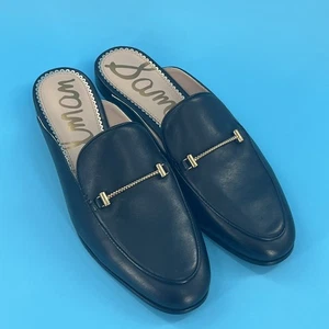 Sam Edelman Laurna Pantoletten Halbschuhe 9,5 flache Schuhe schwarz Leder Pferdegebiss Slipper neu ohne Karton - Bild 1 von 4