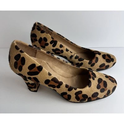 Aerosoles Leopard 'Dolled Up' Calf Hair Leopard Faux Fur Heels, Sz 11 M, 43-01 - Image 1 of 4