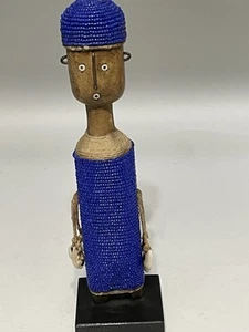 Namji Beaded Adorned Hand Carved Wooden Doll Fertility Figurine. Africa. 9.5” T - Picture 1 of 9