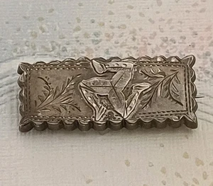 Antica Spilla Vittoriana Punzonata Argento 1876 Stainton Brothers Isola di Man - Foto 1 di 4