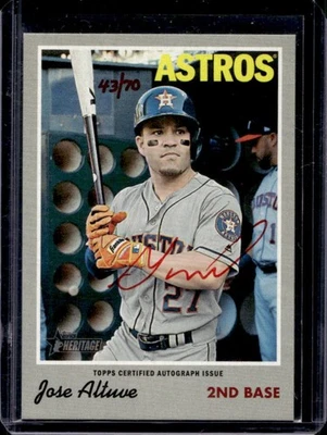 2019 Topps Heritage Jose Altuve Real One Auto Special Edition Red Ink #43/70 - Image 1 of 2