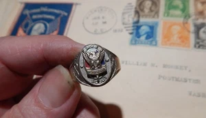 Vintage BSA Boy Scouts Eagle Scout Ring Type 1 Knot Ring 14K White Gold Size 9.5 - Picture 1 of 3