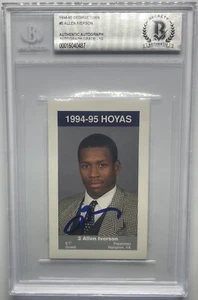 Tarjeta de novato firmada por Allen Iverson 1994-95 Georgetown Hoyas #5 Beckett Auto 10 - Imagen 1 de 5