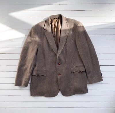 vintage The Sovereign by Barry men's tweed wool suede elbow patch blazer jacket - Image 1 of 4
