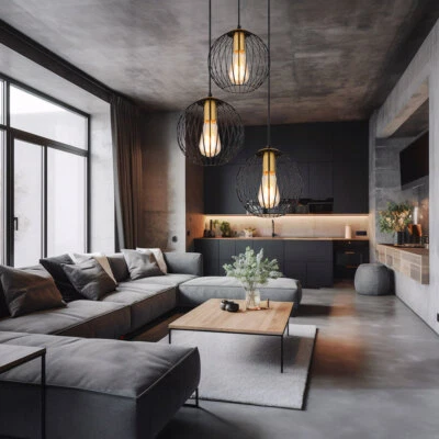 Lampadario Luce Tavolo da Pranzo a Sospensione Gitterschirm Nero Opaco - Immagine 1 di 4