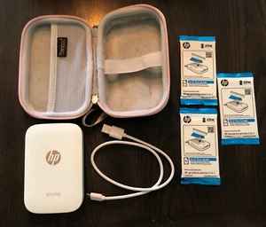 HP Sprocket Portable Photo Printer White & Gold Model No X7N07A - SNPRH-1603 - Picture 1 of 11