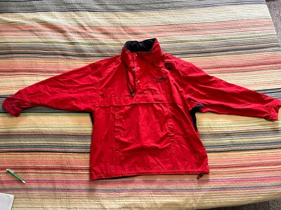 Vintage 90's Ralph Lauren Chaps Jacket Windbreaker Quarter Zip Red Hooded - Image 1 of 4