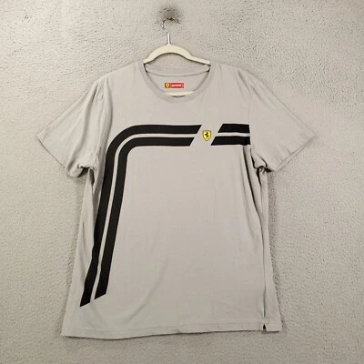 Camiseta Ferrari Performance Para Hombre XL Gris Rayas Sólidas Estampado Gráfico Camiseta Foto 1 de 4