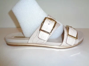 Antonio Melani Size 9 M OSMOND Biege Leather Slides Sandals New Womens Shoes - Picture 1 of 12