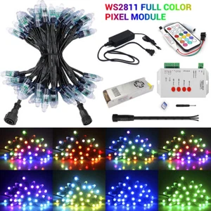 WS2811 Music Sync RGB LED Pixel string Light Waterproof 12mm Digital Dream Color - Picture 1 of 27
