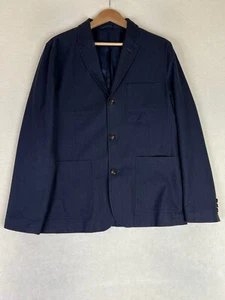 Wallace & Barnes Chore Blazer Men's 38R Dark Navy Blue Unstructured Wool - Picture 1 of 16