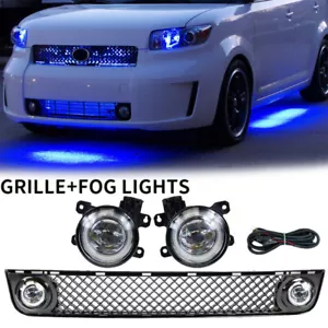 3PCS Bumper Lower Grille & Clear LED Fog Lights Lamp For 2008 2009 2010 Scion XB - Picture 1 of 17