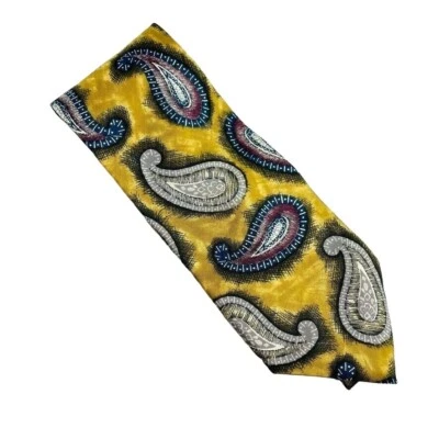 Corbata de seda para hombre Christian Dior patrón geométrico dorado 58 en cachemira Ameba Foto 1 de 2