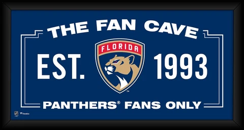 Florida Panthers Framed 10" x 20" Fan Cave Collage Cover