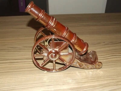 Art Deco 2 Tone Lustre Glaze Fireside Poker Holder Cast Iron Cannon Long - Image 1 of 4