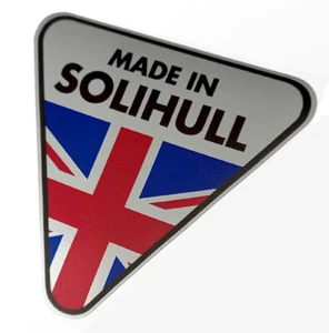 Pegatina plateada hecha en Solihull - Land Rover Defender Range P4 P5 P6 P5B 3500 - Imagen 1 de 1