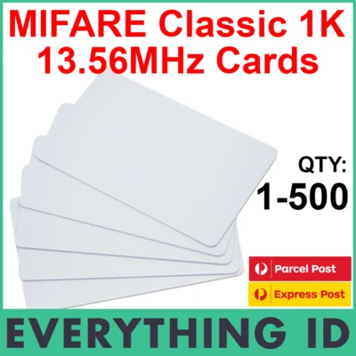 MIFARE CLASSIC 1K S50 13.56MHz PVC WHITE IC MF1S50 CHIP HF NFC RFID NXP ISO CARD